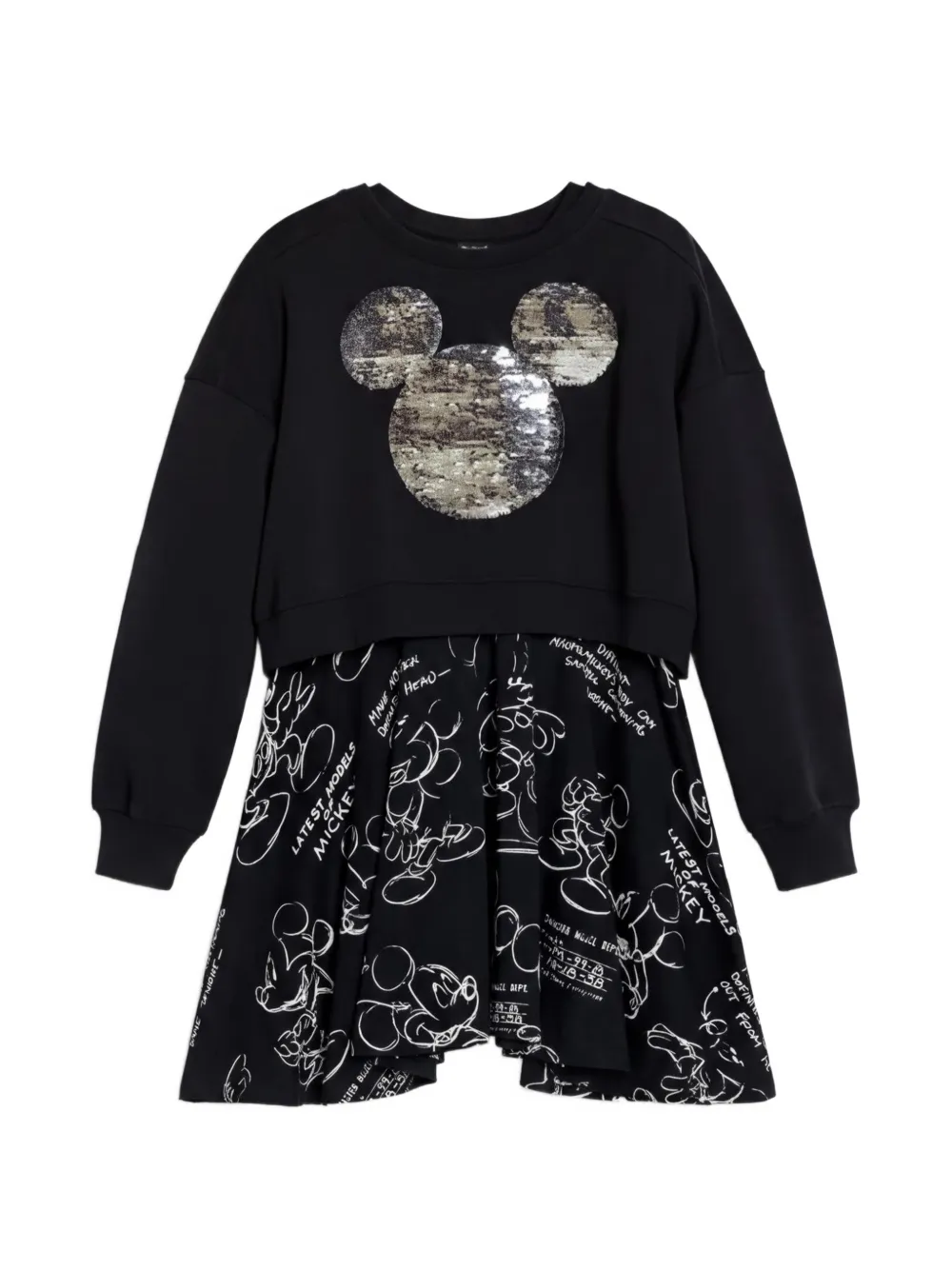 Desigual x Disney Abito con stampa Mickey Mouse - Nero