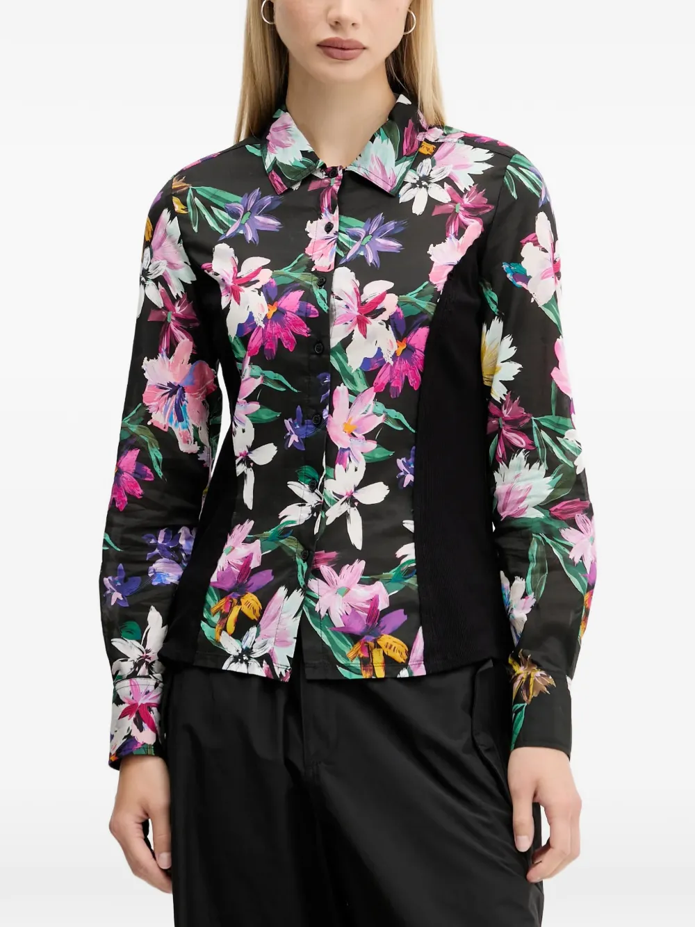 Desigual Hemd mit Blumenmuster - Schwarz