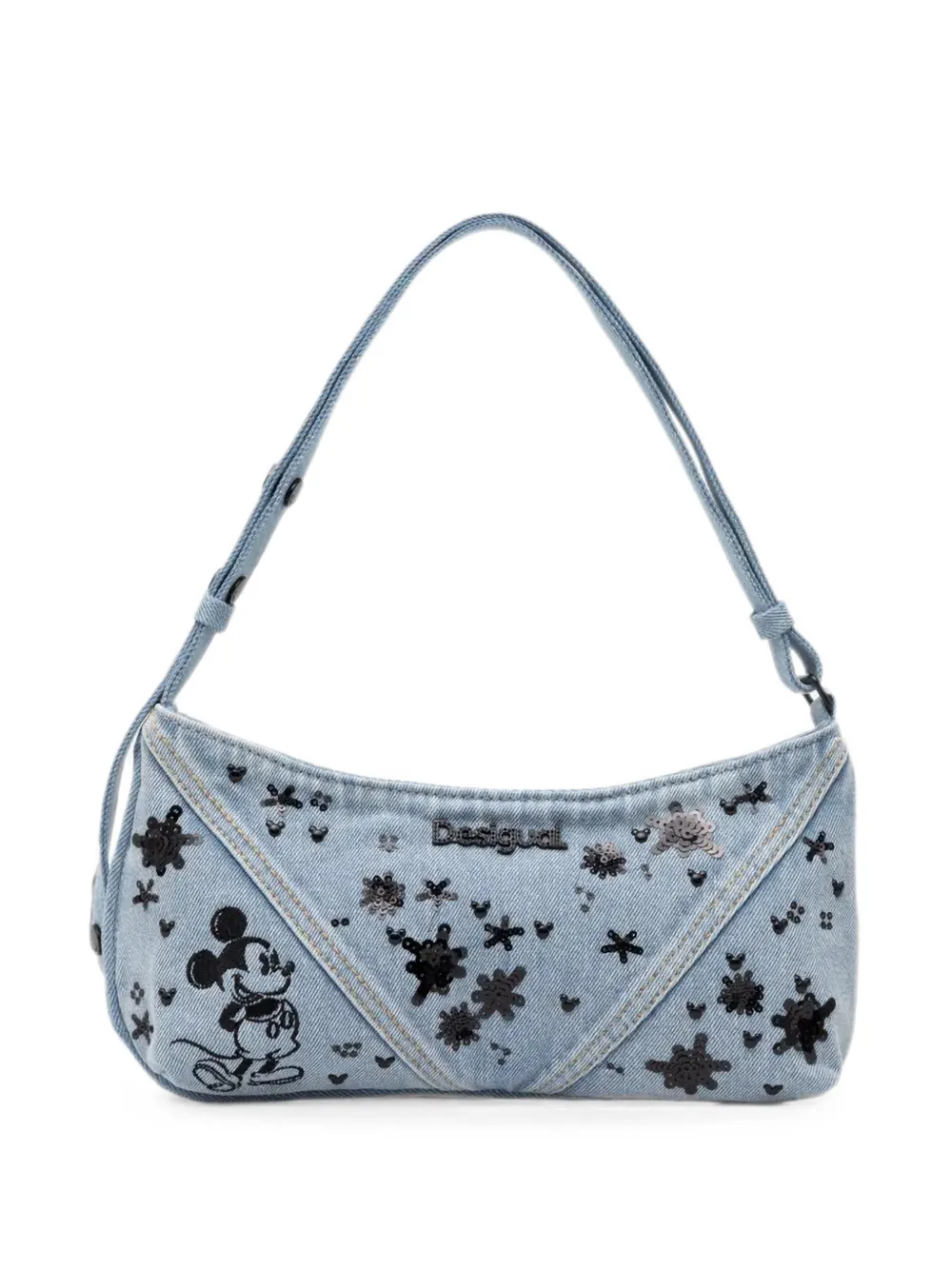 Desigual Borsa a spalla Mickey Mouse media denim - Blu
