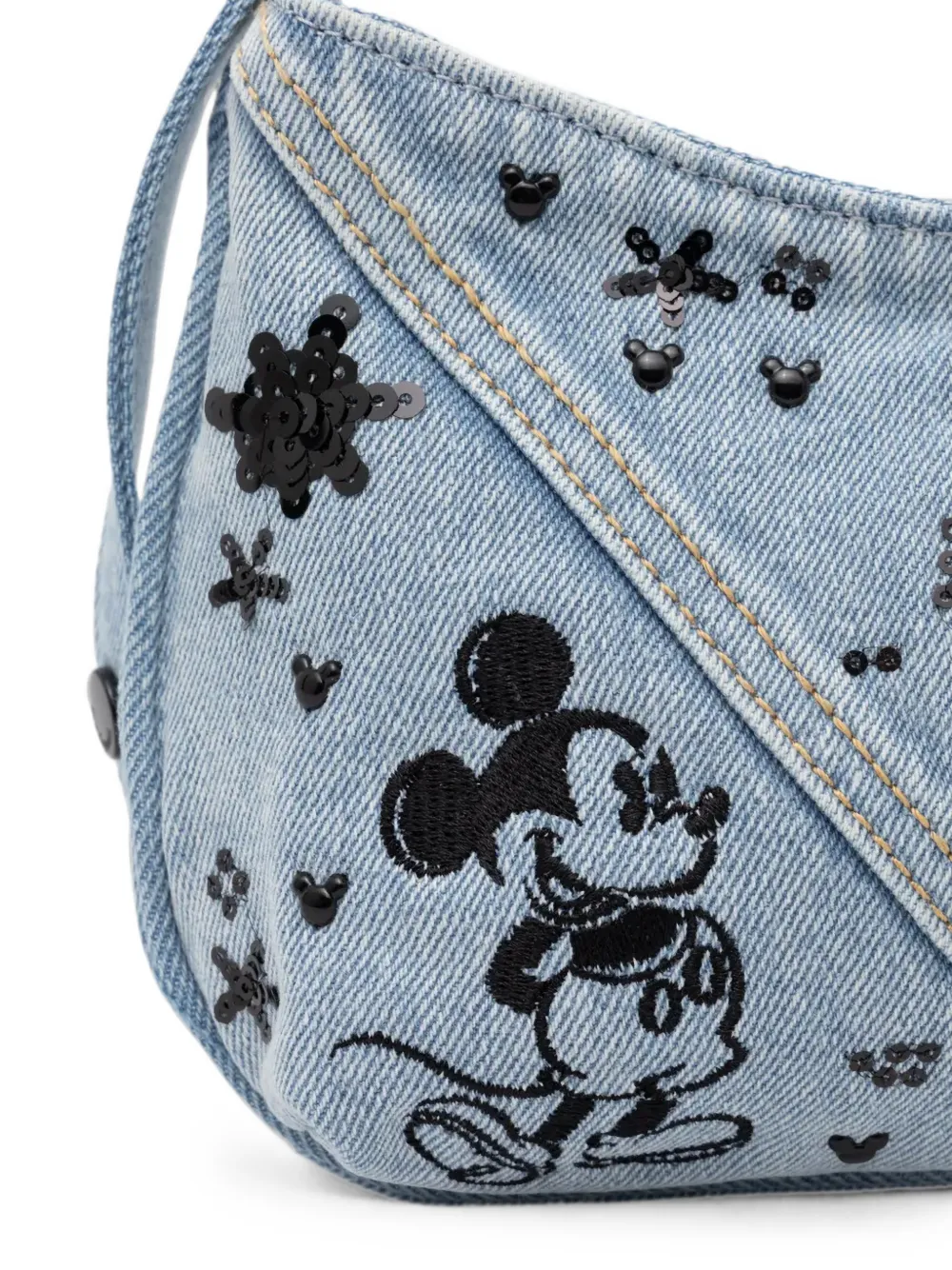 Desigual Mickey Mouse denim schoudertas Blauw