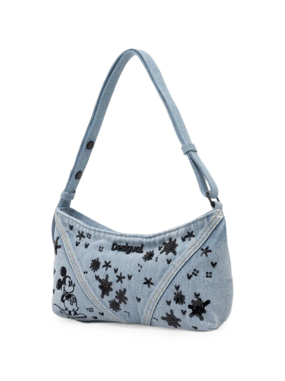 Desigual Mickey Mouse denim schoudertas Blauw