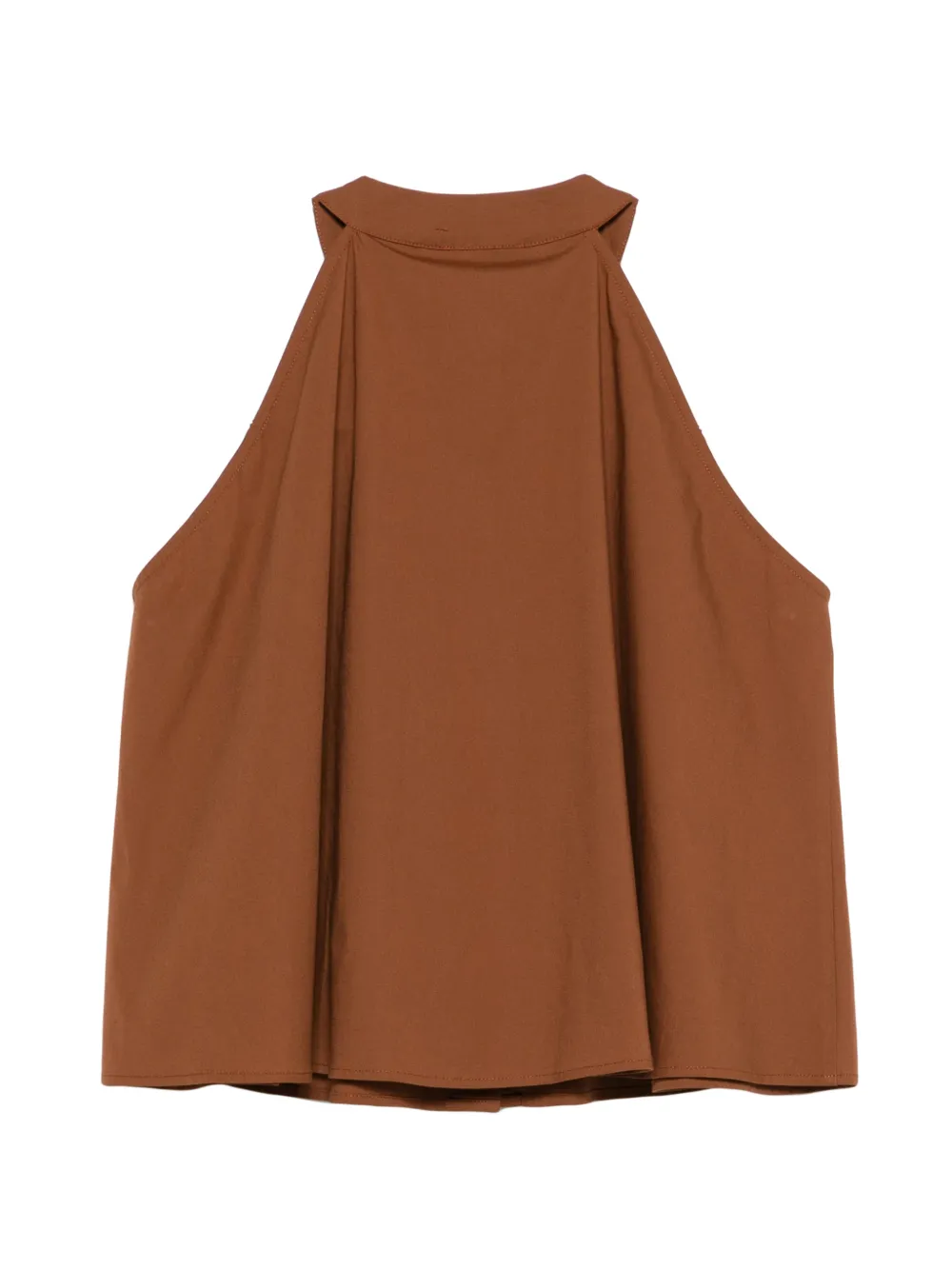  Merci Button Halterneck Top - Brown 