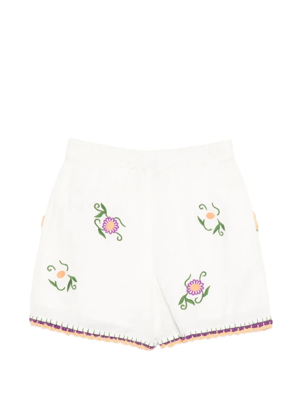 Stella McCartney Kids Shorts met geborduurde bloemen Wit