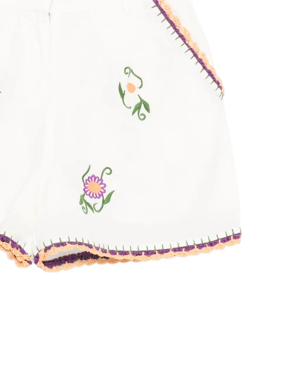 Stella McCartney Kids Shorts met geborduurde bloemen Wit