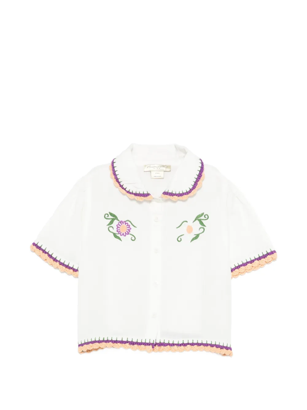Stella McCartney Kids embroidered peter pan collar top - Bianco