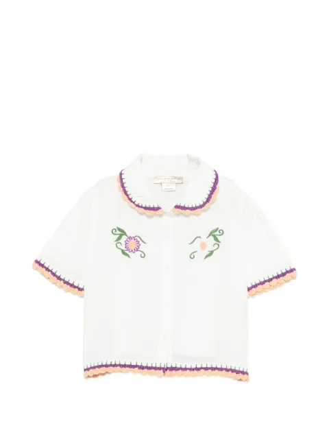 Stella McCartney Kids top bordado con cuello Peter Pan