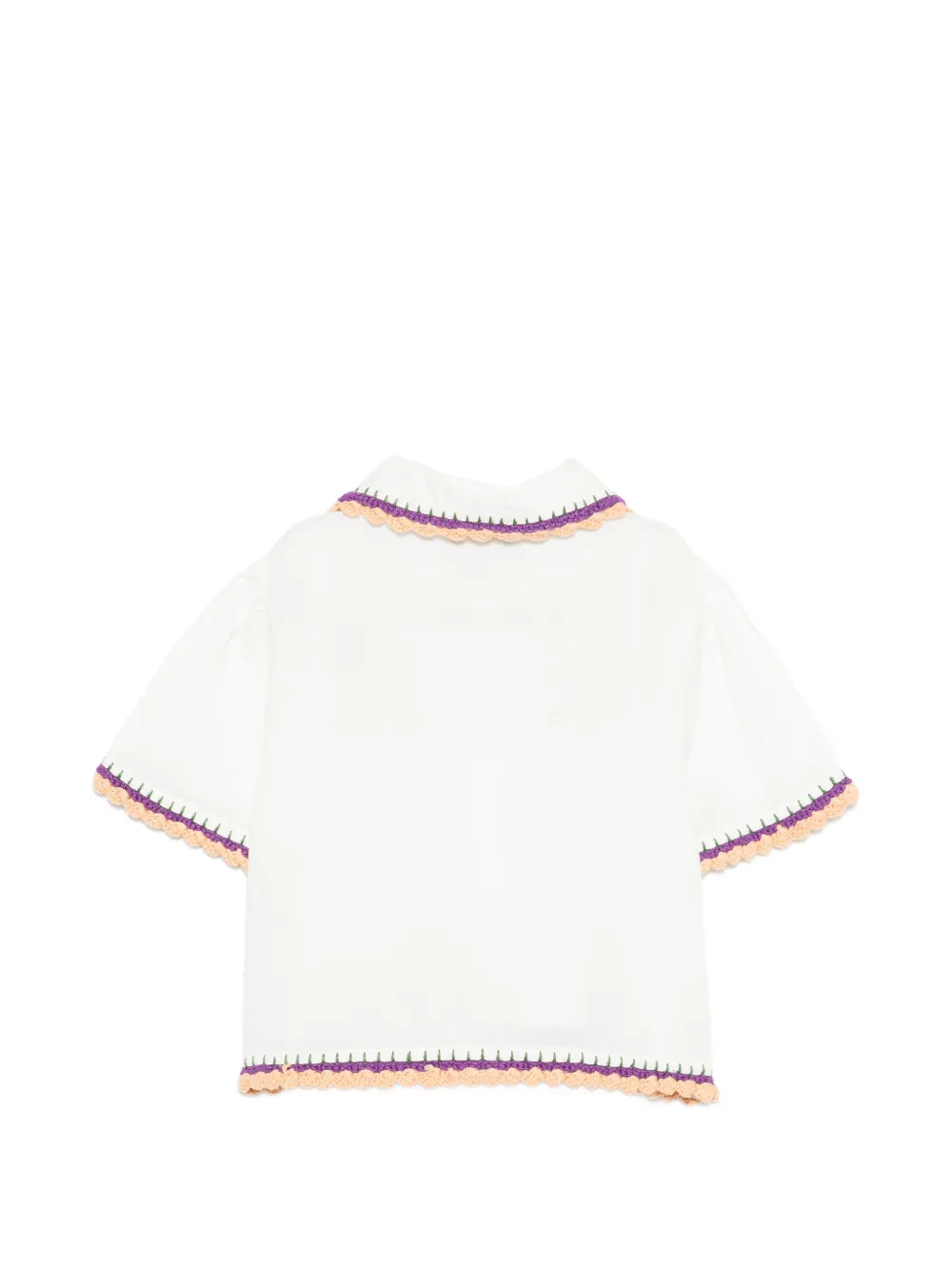  Stella Mccartney Kids Embroidered Peter Pan Collar Top - White 
