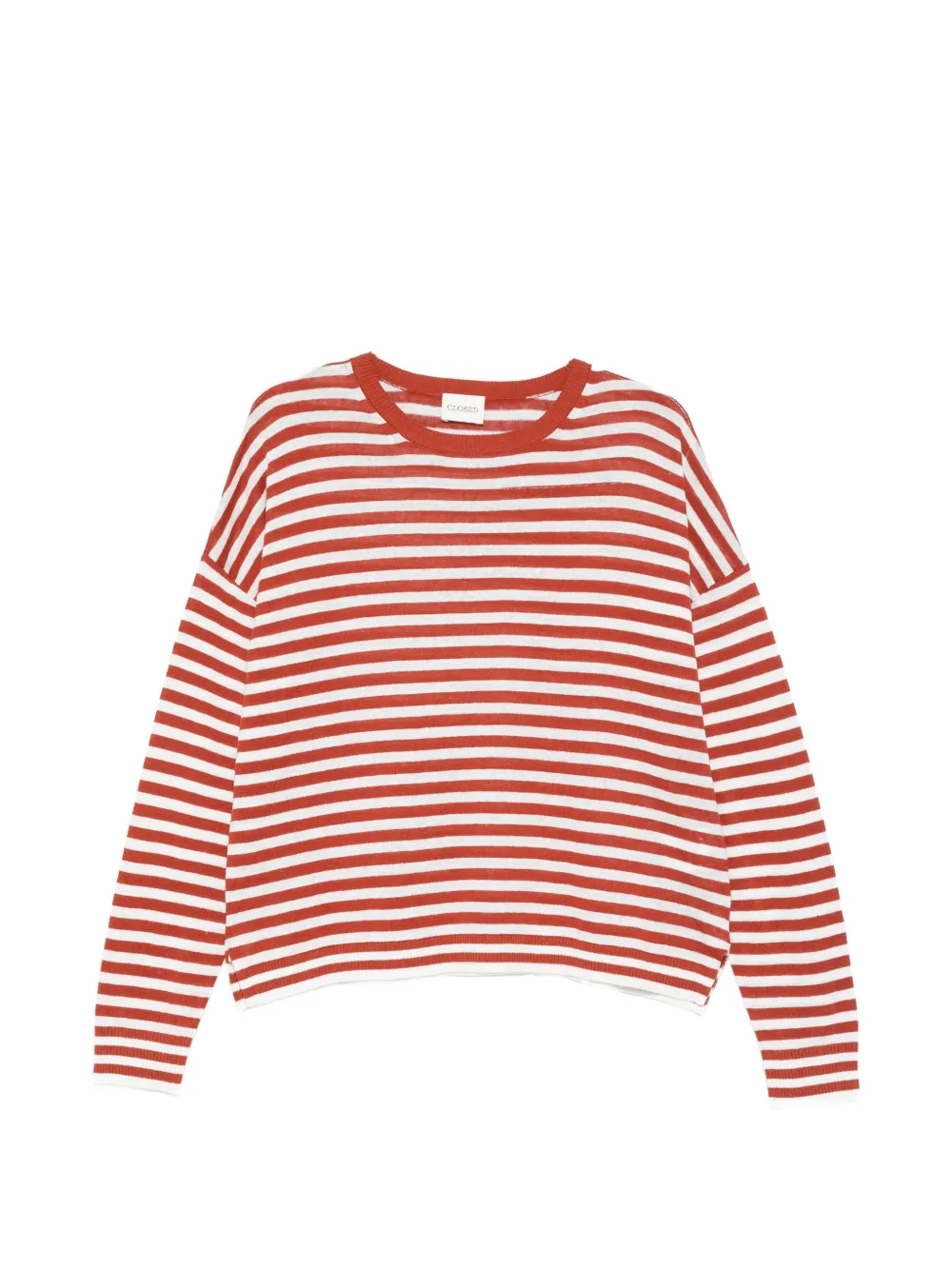 Closed striped round-neck top - Rot