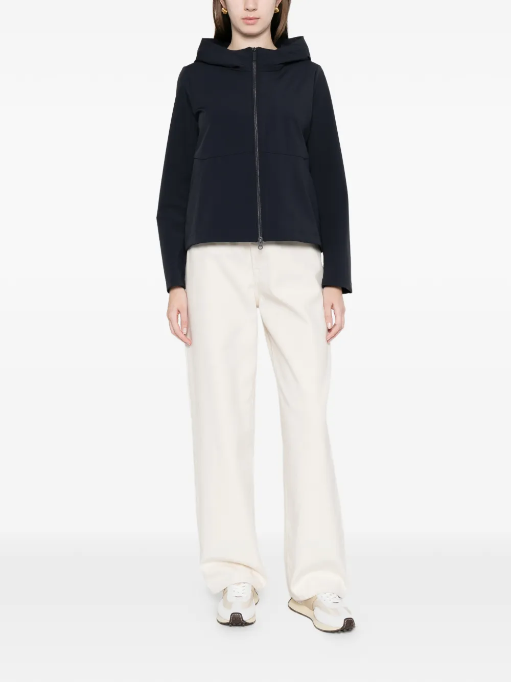  Bomboogie Hooded Cropped Jacket - Blue 