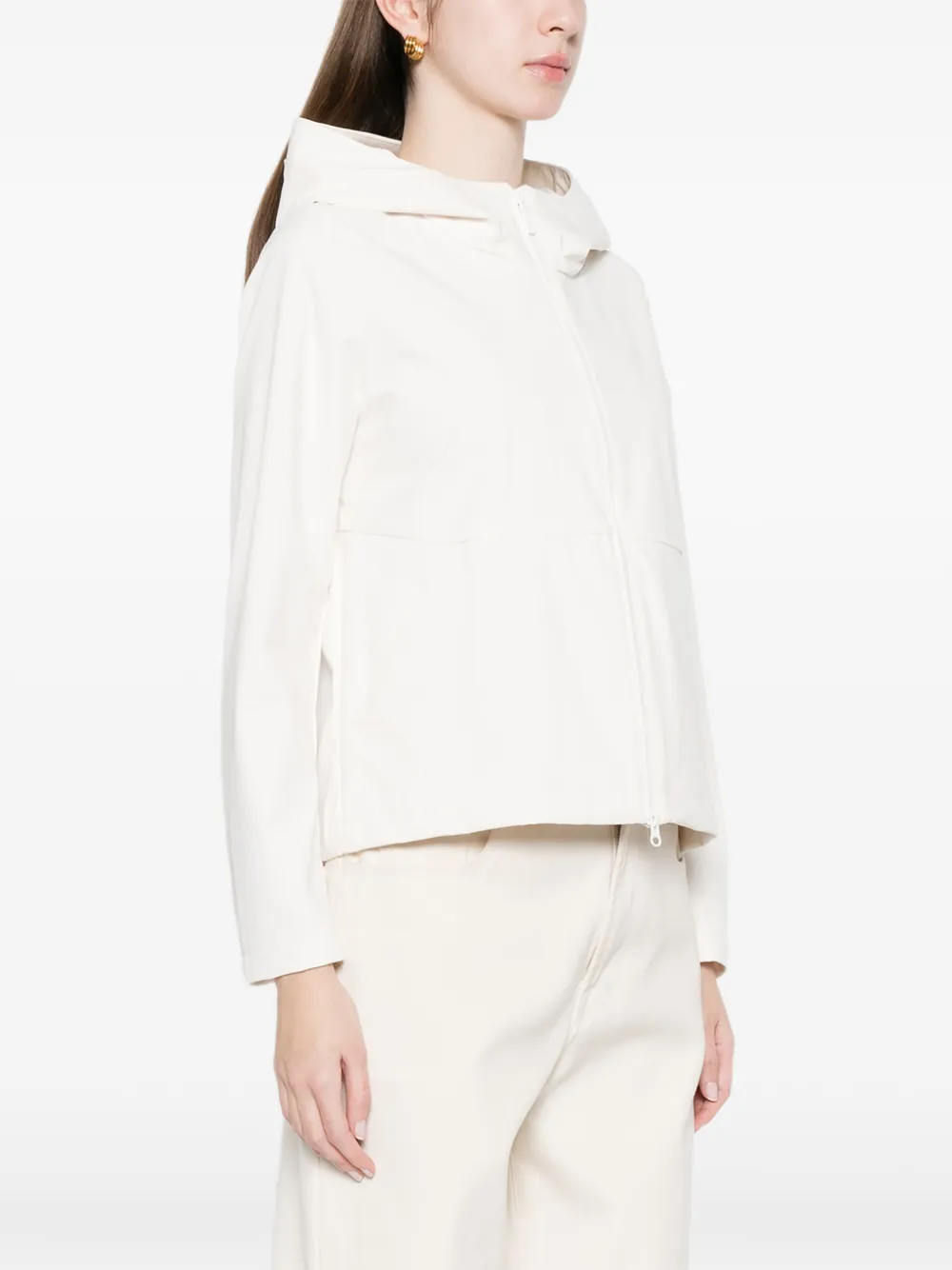  Bomboogie Hooded Cropped Jacket - White 
