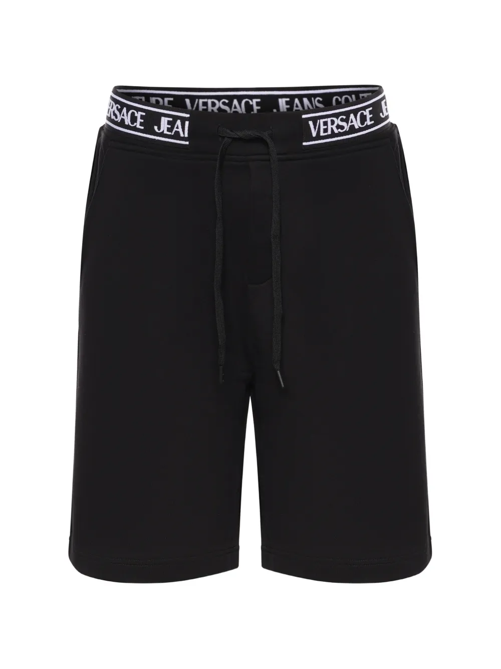 Versace Jeans Couture logo-waistband drawstring shorts - Nero