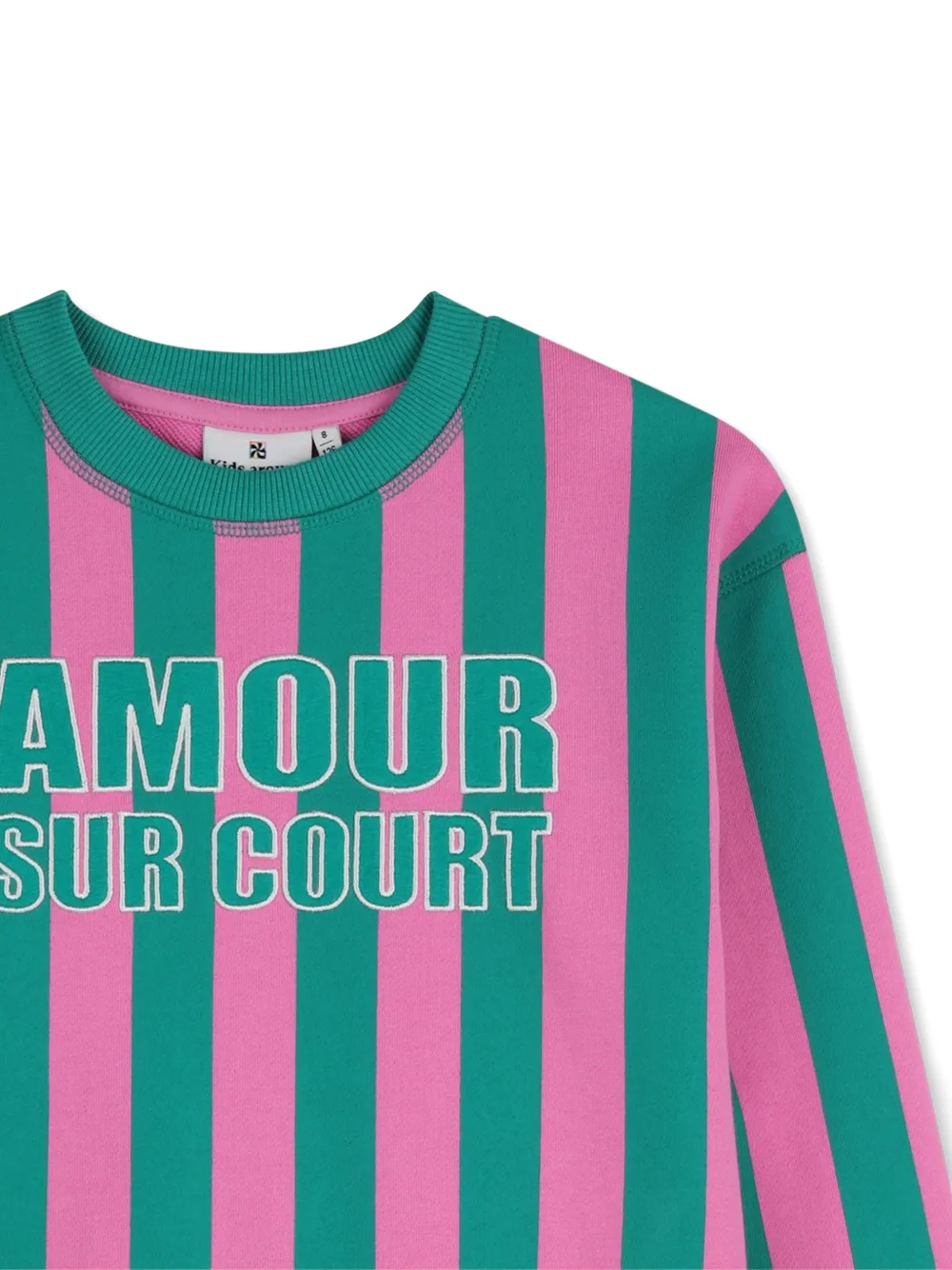  Kids Around Striped Fleece Sweatshirt - Green 