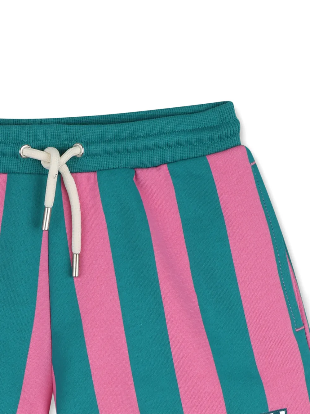  Kids Around Striped Drawstring-waist Shorts - Pink 