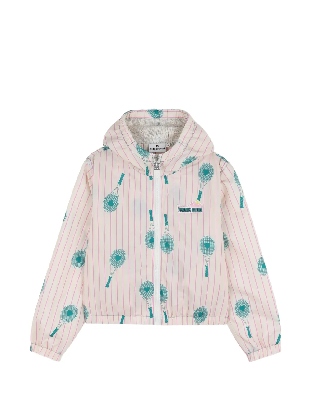 Kids Around hooded striped windbreaker - Neutrals