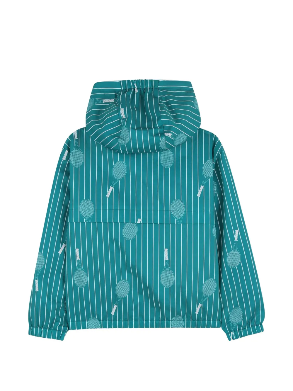  Kids Around Hooded Striped Windbreaker - Green 