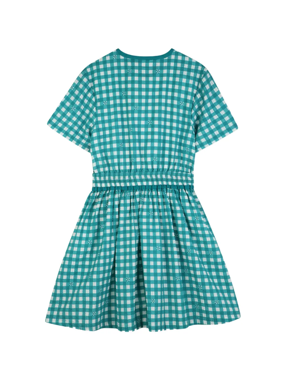 Kids Around Jurk met korte mouwen en gingham ruit Groen