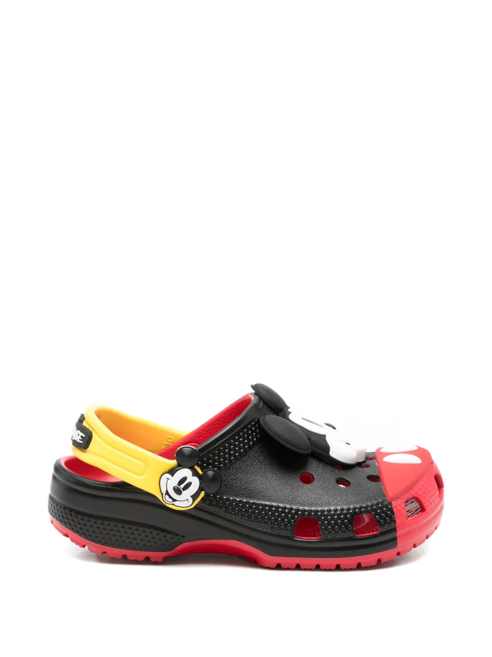 Crocs Kids Mickey Mouse Cls Clg applique strap slippers - Nero