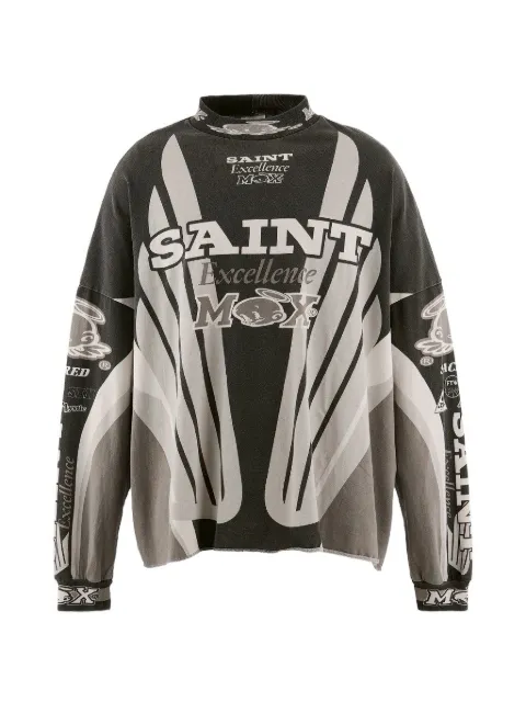 SAINT MXXXXXX graphic-print long-sleeve T-shirt