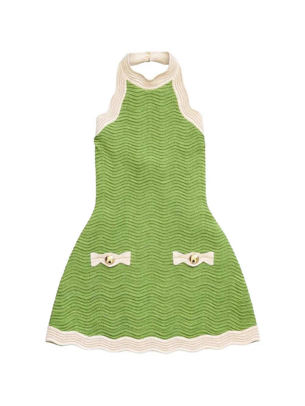 Retrofête Pascal Bandage halterneck ribbon mini dress - Verde