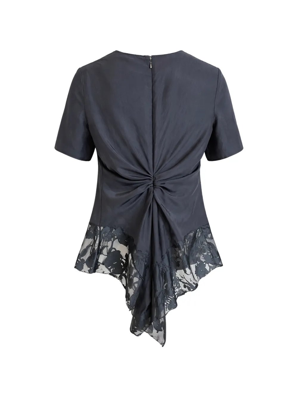  Alexander Mcqueen Lace Short-sleeved Blouse - Grey 