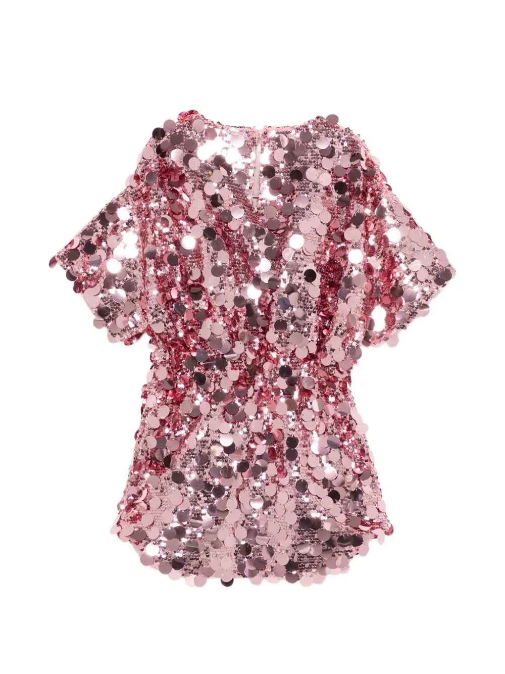  Douuod Kids Sequin Short Sleeve Dress - Pink 