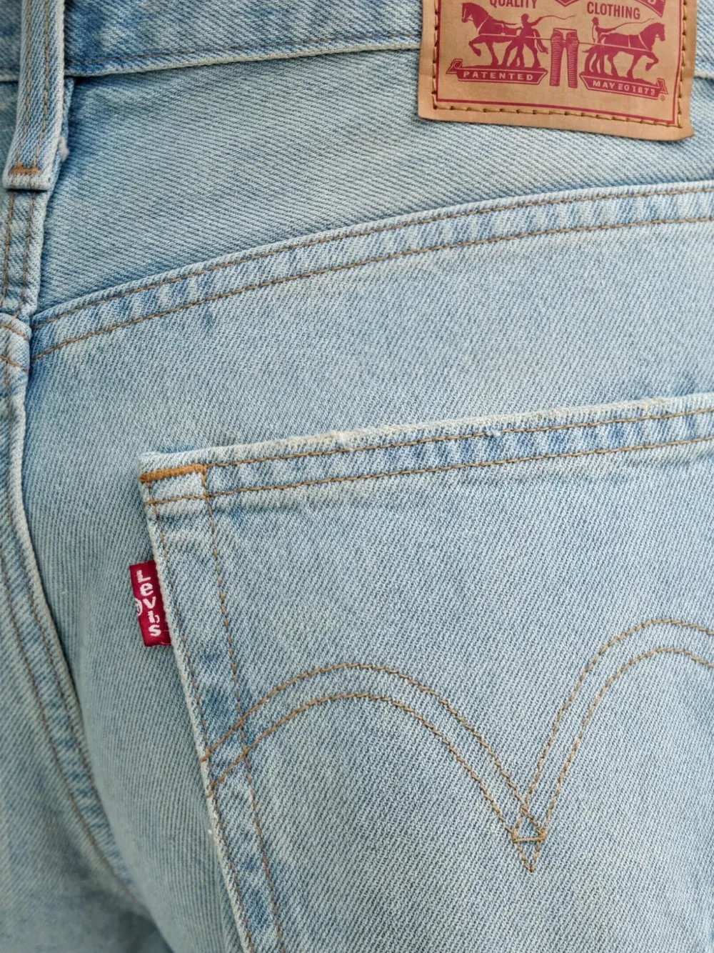 Levi's Middy gerafelde denim shorts Blauw