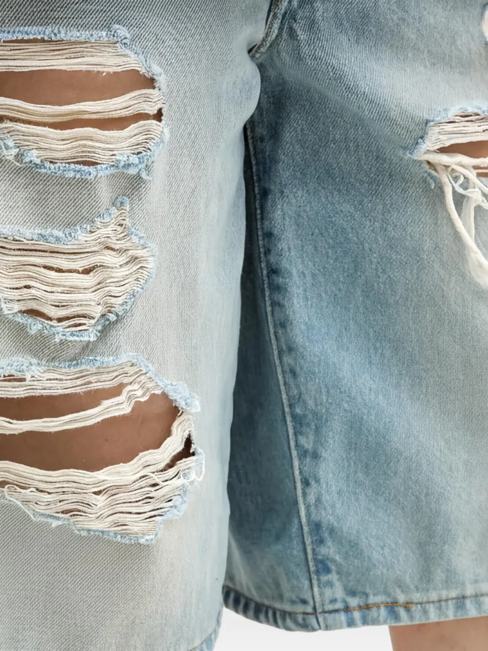 Levi's Middy gerafelde denim shorts Blauw
