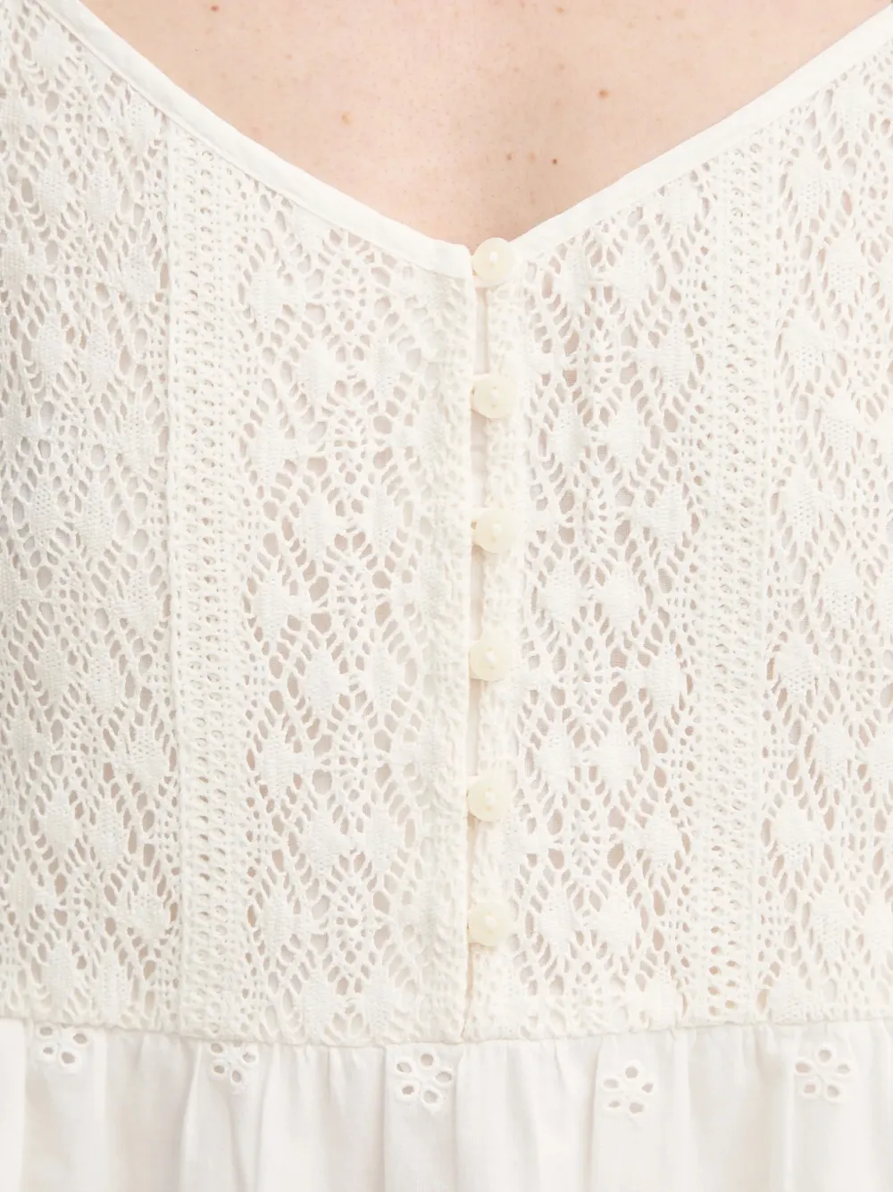 Levi's broderie-anglaise tiered mini dress Wit