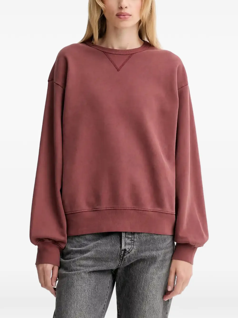 Levi's Crew-neck Drop-shoulder Sweatshirt In Brown