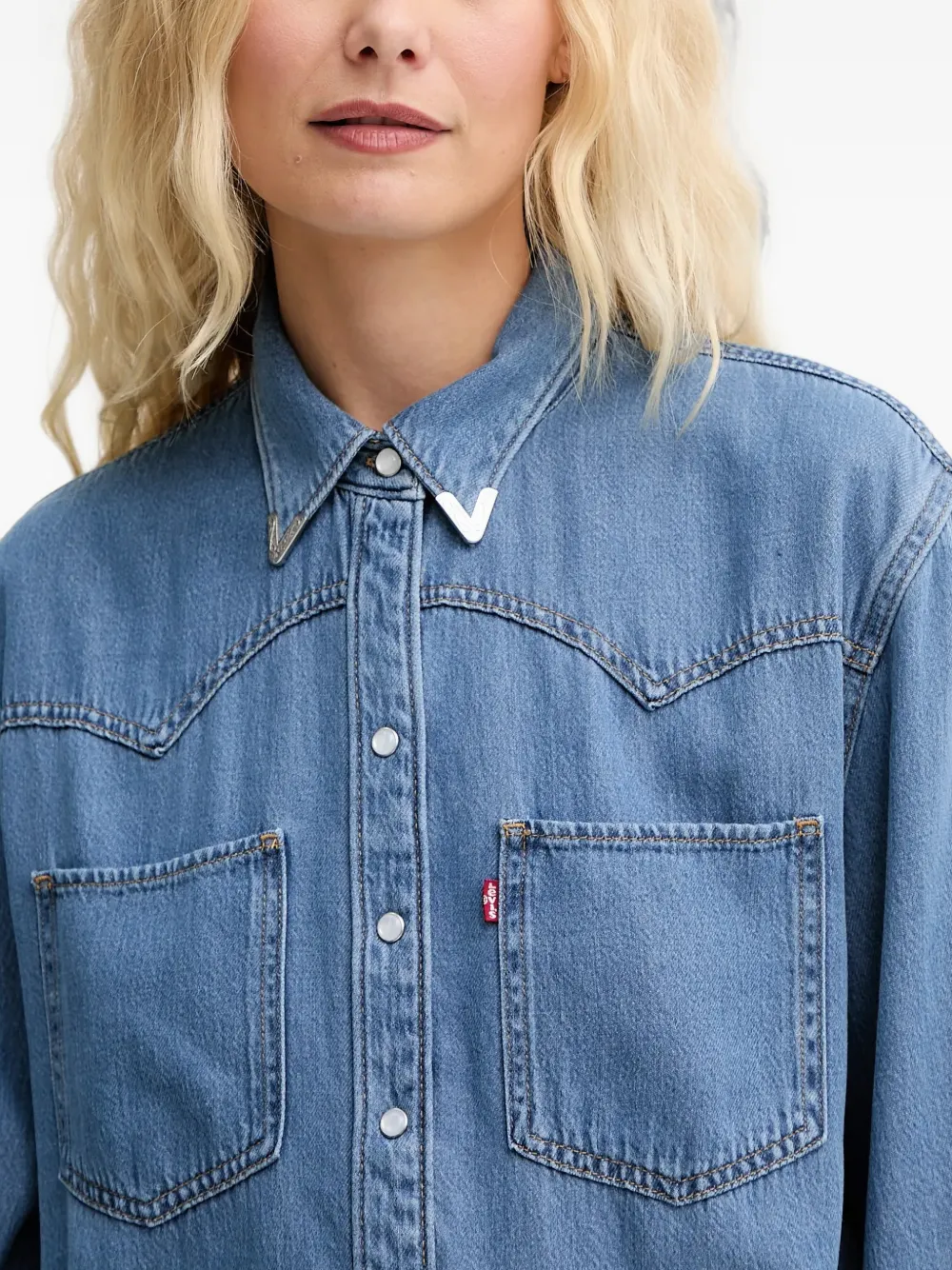 Levi's Overhemd met zak en Western-design Blauw