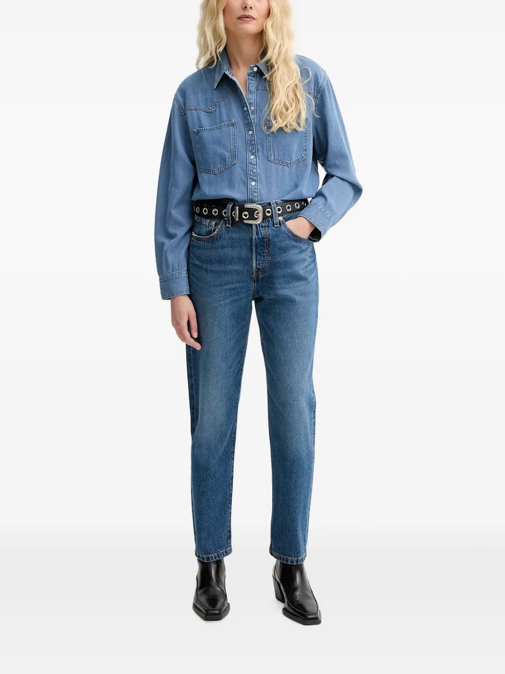 Levi's Overhemd met zak en Western-design Blauw