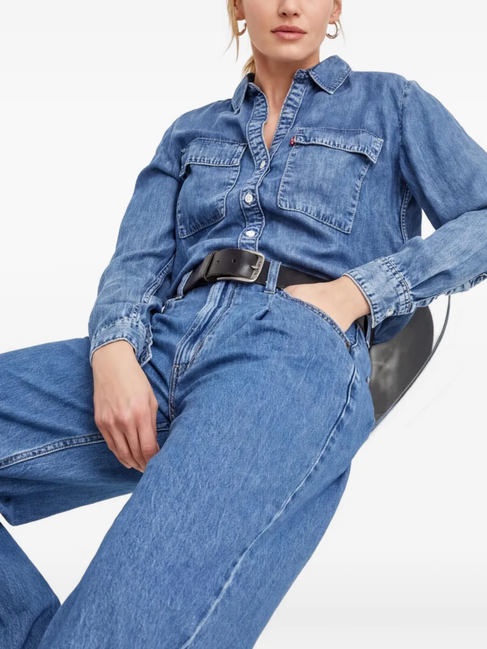 Levi's Overhemd met borstzak en knopen Blauw