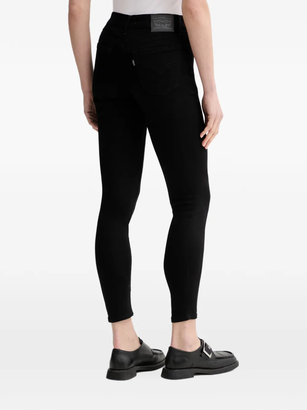 Levi's logo-patch skinny jeans Zwart