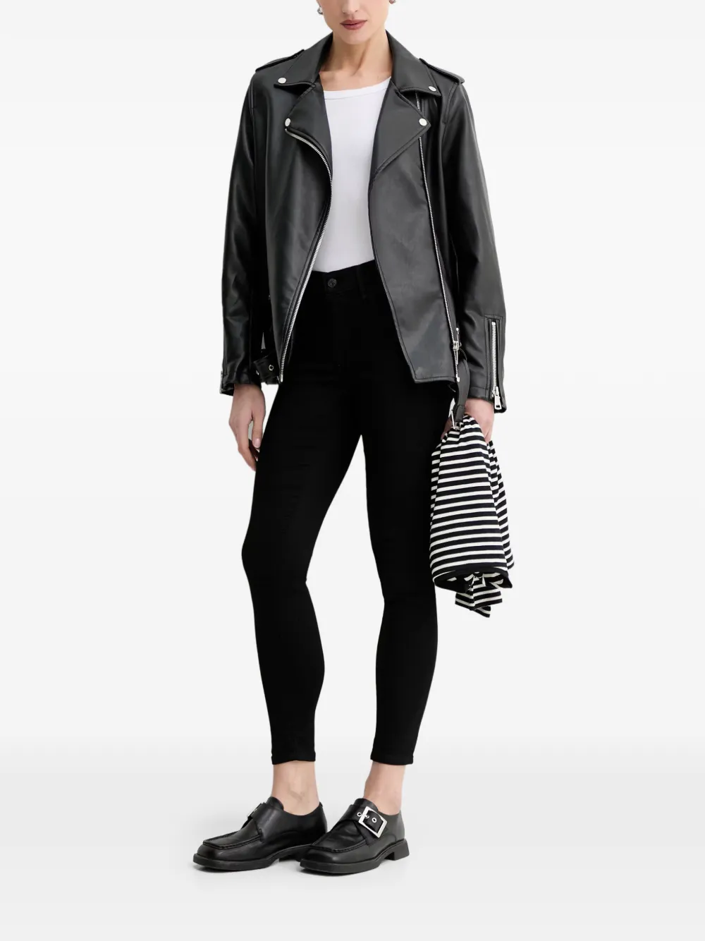 Levi's logo-patch skinny jeans Zwart