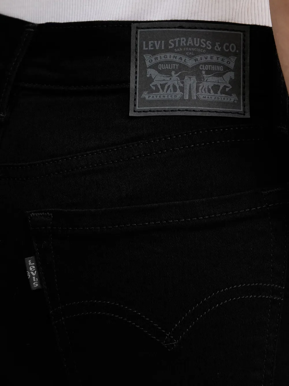 Levi's logo-patch skinny jeans Zwart