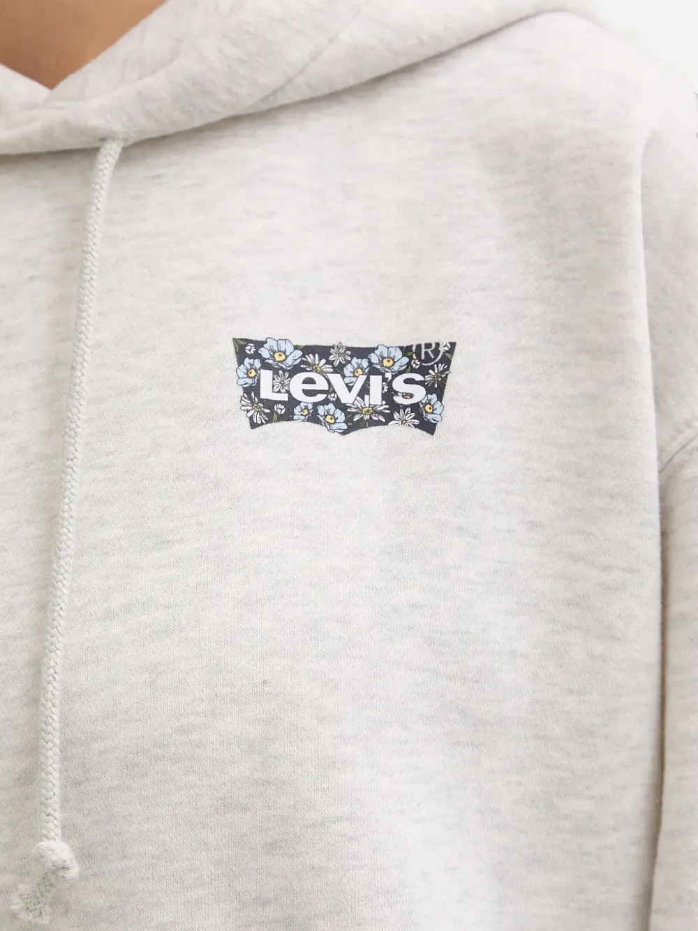 Levi's Hoodie met bloemen-logo en buidelzak Grijs