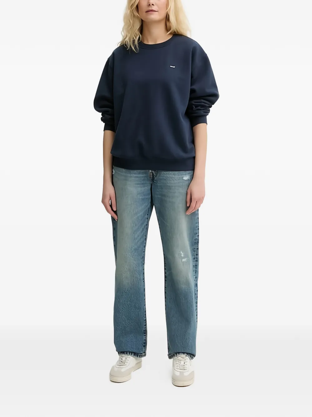  Levi's Logo-patch Crew-neck Sweatshirt - Azul 