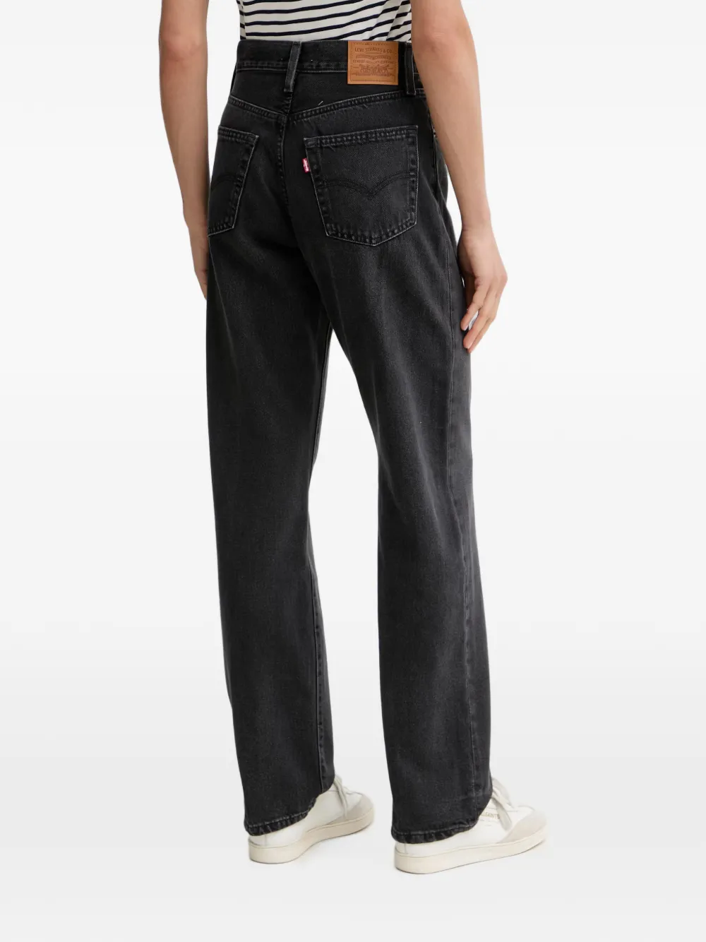Levi's Easy Dad straight jeans met vervaagd effect Zwart