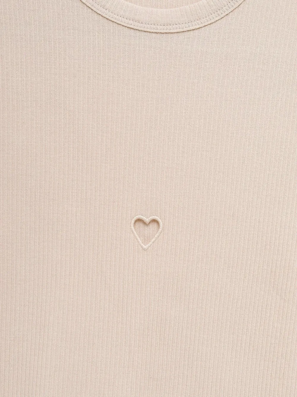 Baserange heart-detail T-shirt Beige