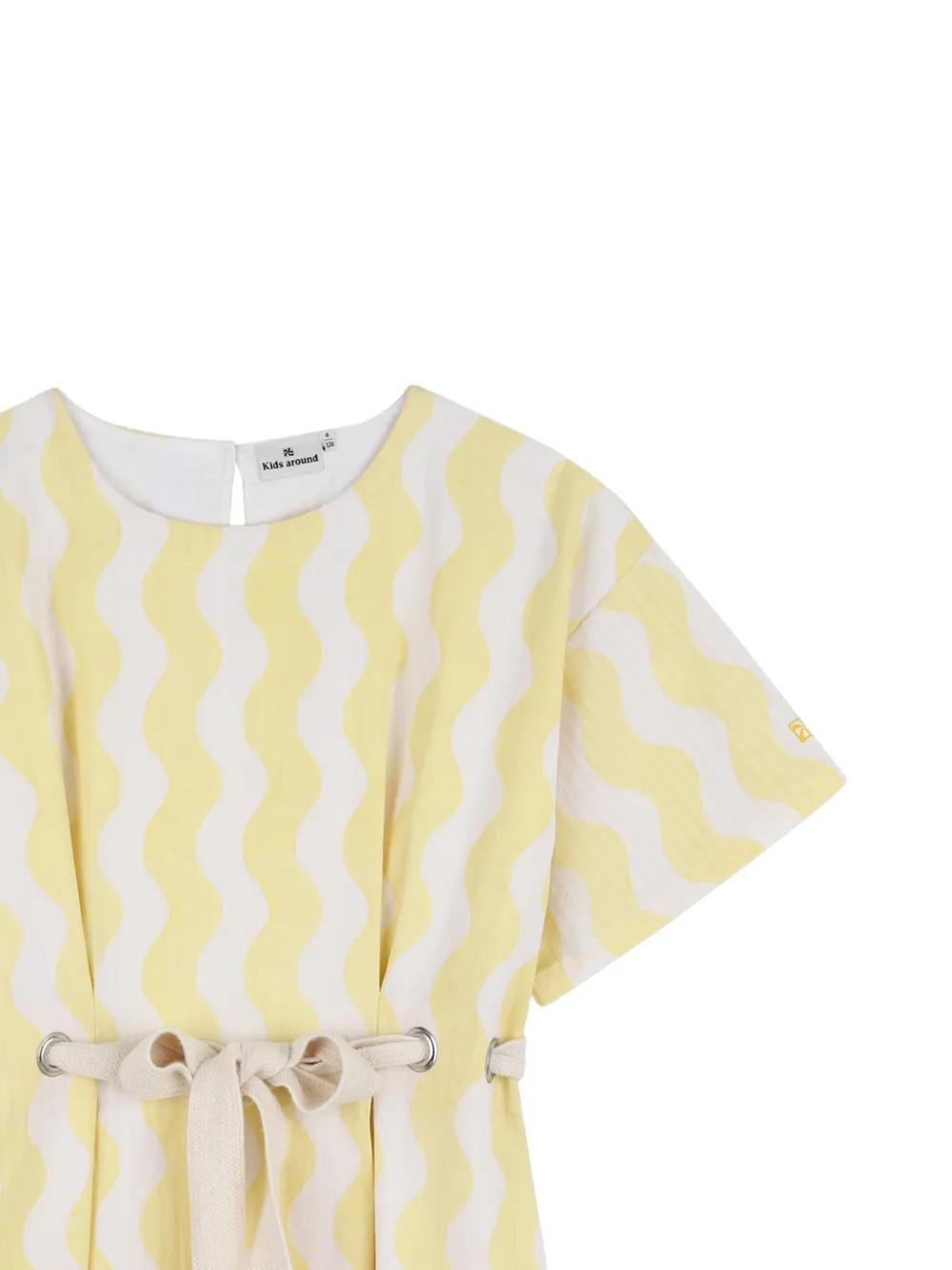  Kids Around Wave-pattern Dress - Yellow 