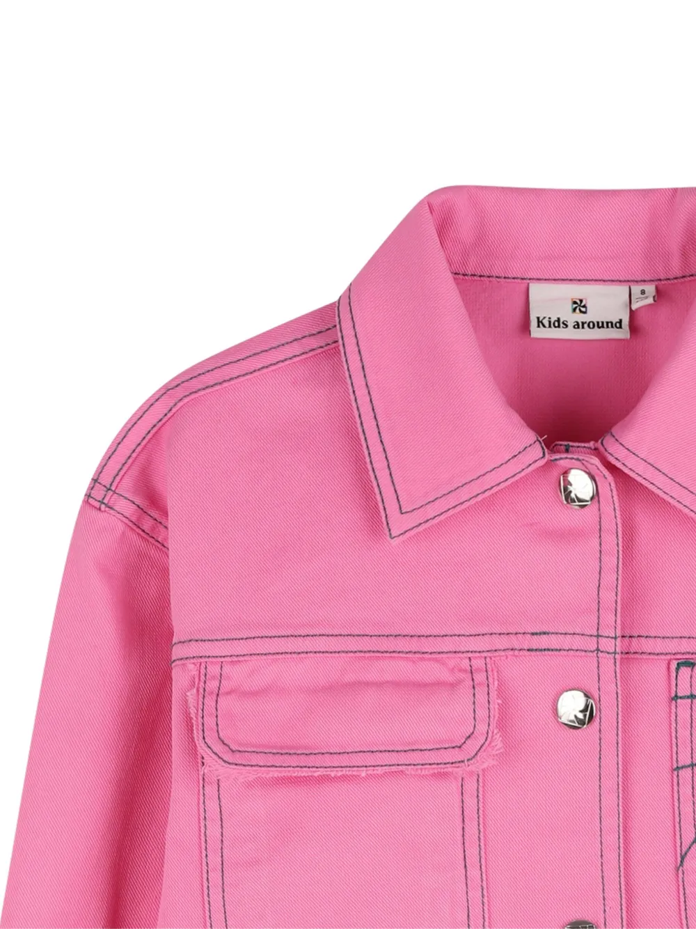  Kids Around Embroidered Jacket - Pink 