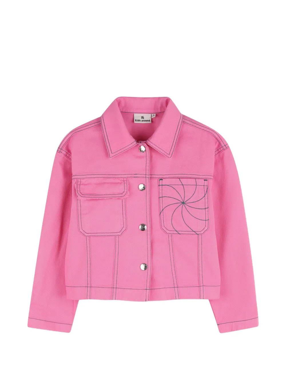 Kids Around embroidered jacket - Rosa