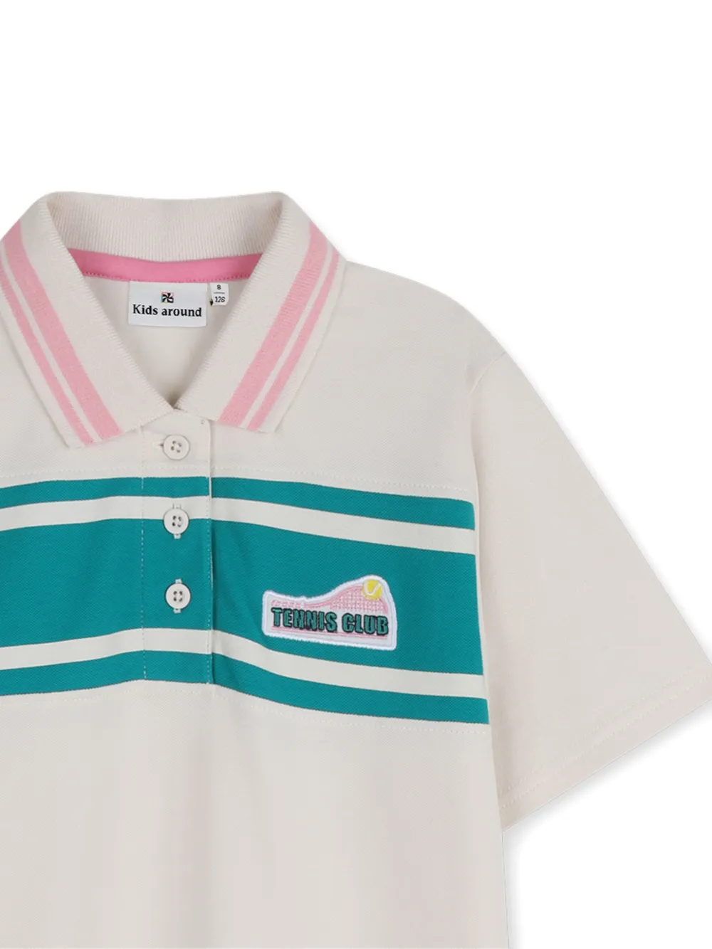 Kids Around Polojurk met gestreepte afwerking Beige