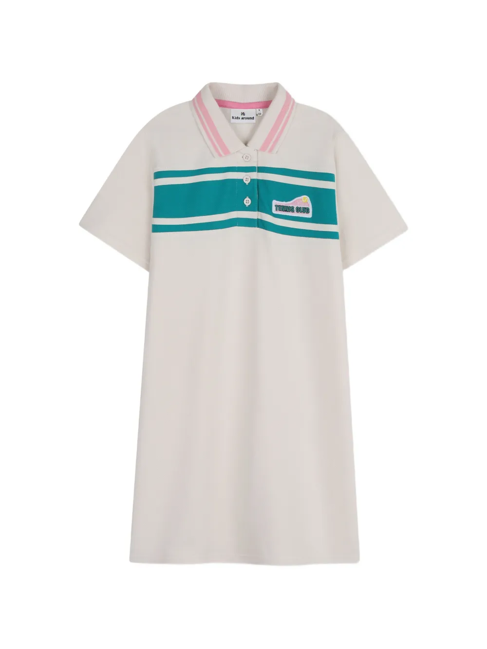 Kids Around striped-trim polo dress - Toni neutri