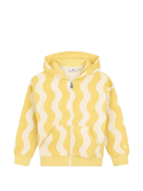 Kids Around wave-pattern zip-up hoodie
