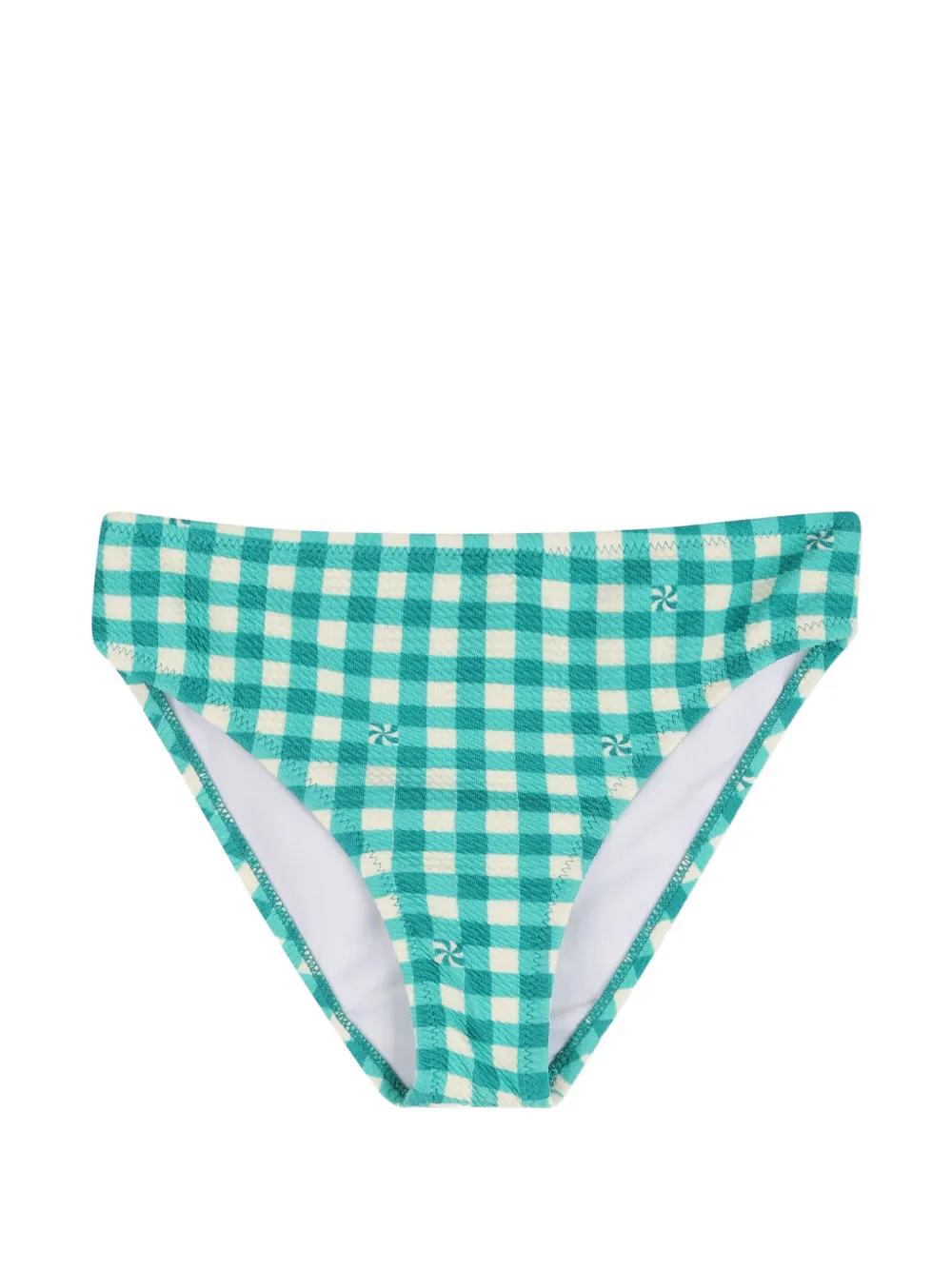  Kids Around Ruffled Gingham Bikini - Green 
