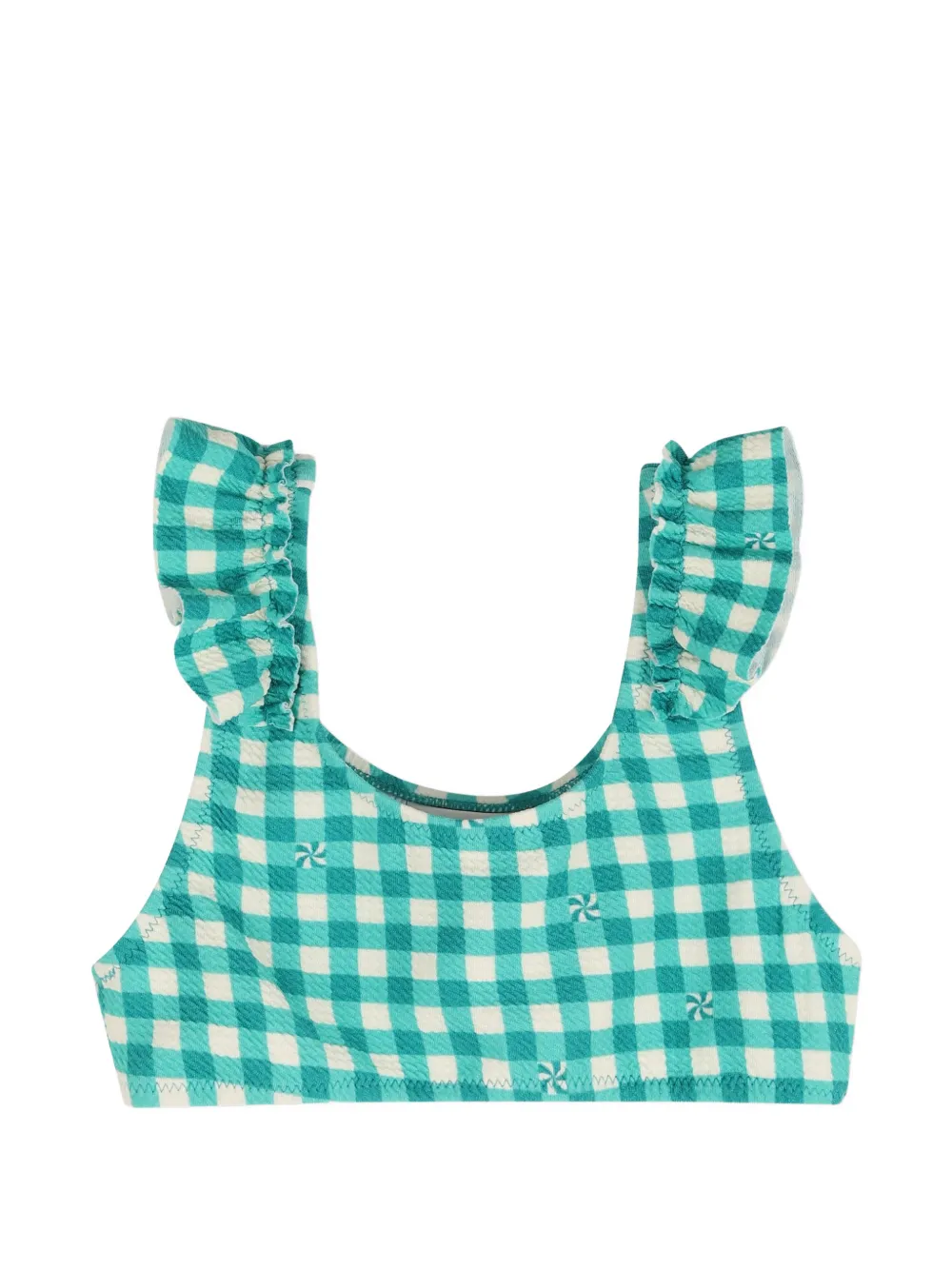 Kids Around Bikini met ruches en gingham ruit Groen