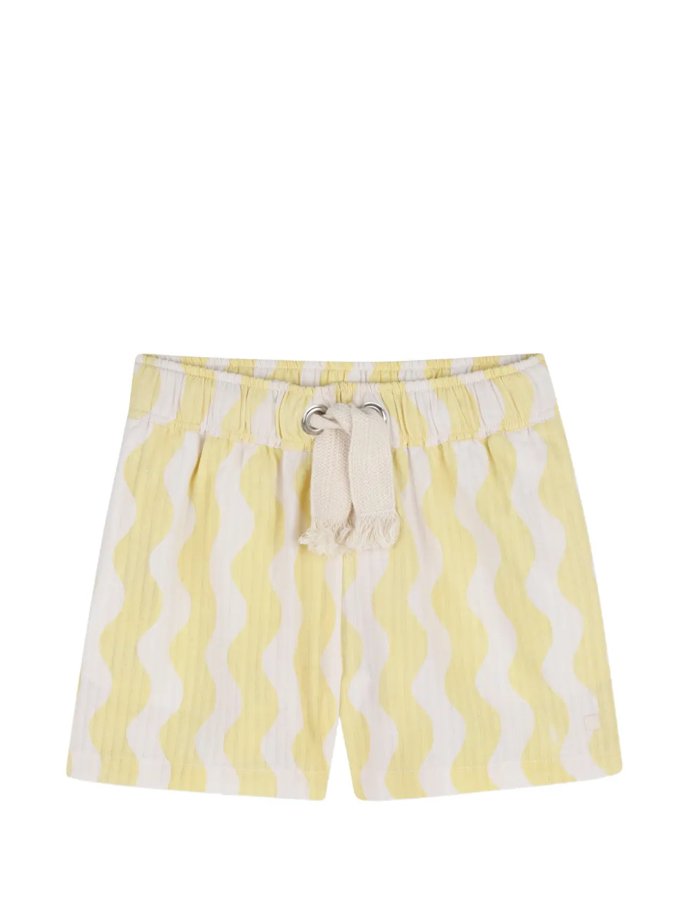 Kids Around wave-patterned shorts - Yellow