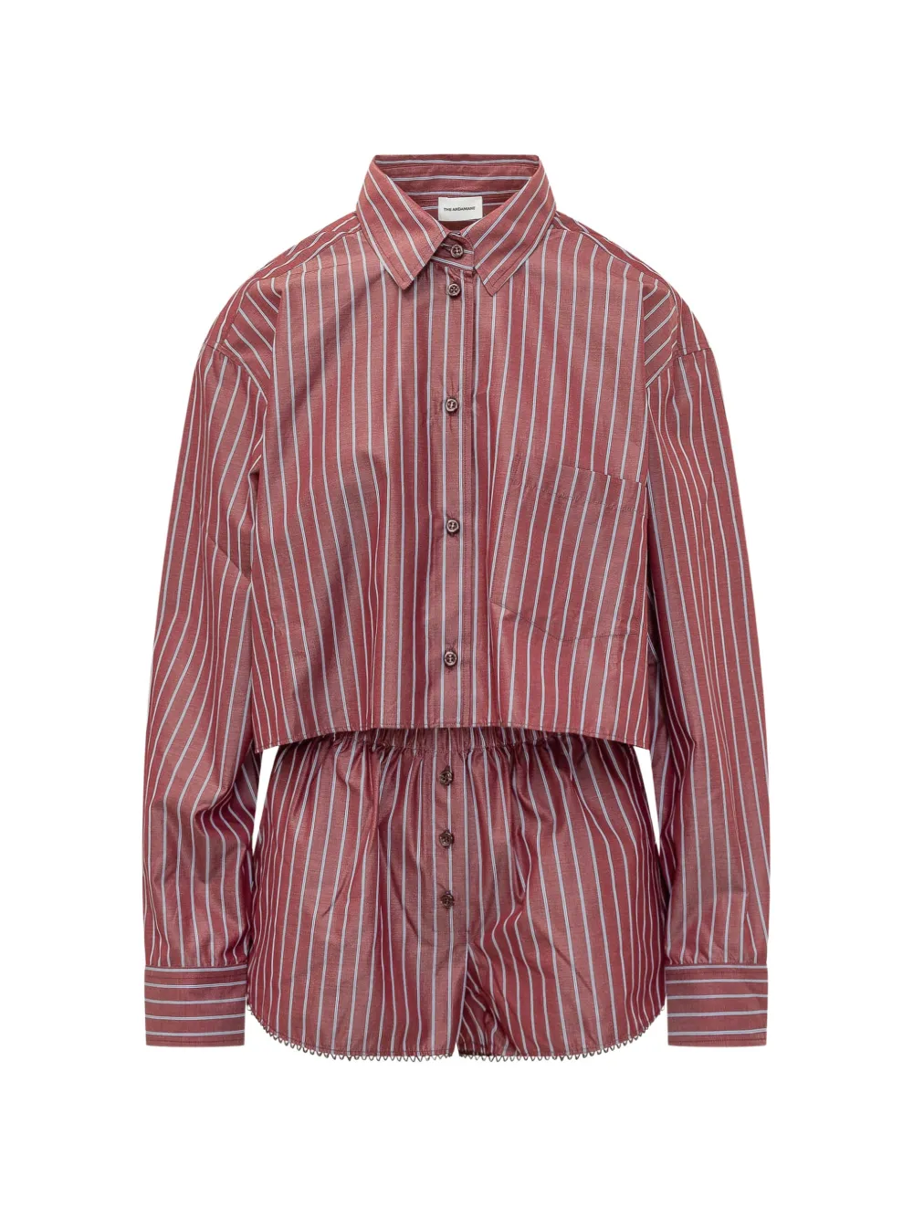 THE ANDAMANE Arabella striped shirt and shorts set - Rot