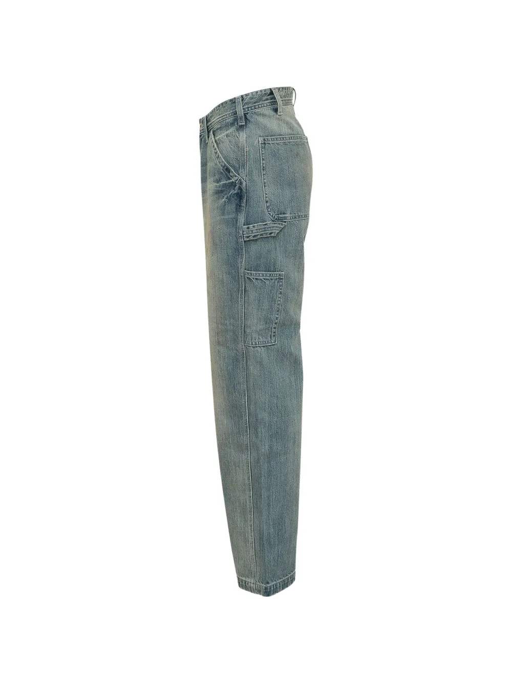UNIVERSAL OVERALL Broek met zak en lichte wassing Blauw